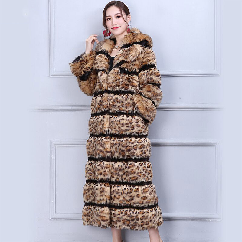 manteau léopard long
